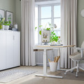 MITTZON Desk sit/stand, electric birch veneer/white, 120x80 cm