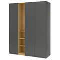 PAX / FORSAND Wardrobe combination, dark grey dark grey/oak effect, 185x60x236 cm