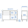 BESTÅ TV bench with doors, white, Smeviken/Kabbarp white, 120x42x74 cm