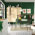 VIHALS / VIHALS Table and 4 chairs, white/green Tibbleby grey-green, 120/180x74 cm