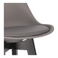 Bar Stool Norden, wood black high PP, dark grey
