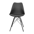 Chair Eris, 1pc, PP/faux leather, black/black