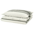 JÄTTEFRÄKEN Duvet cover and pillowcase, white/dark grey, 150x200/50x60 cm