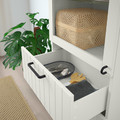 BESTÅ Storage combination w glass doors, white/Sutterviken/Kabbarp white clear glass, 60x42x202 cm
