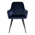 Armchair with Metal Legs Harbo, dark blue/black