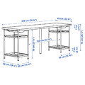 LAGKAPTEN / SPÄND Desk, white/black, 200x60 cm
