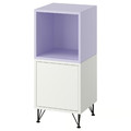 EKET Cabinet combination with legs, white pale lilac/metal black, 35x35x80 cm