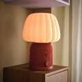 KULGLASS Bluetooth speaker lamp, red brown/pink