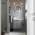 ENHET / TVÄLLEN Wash-stnd w doors/wash-basin/tap, grey/grey frame, 64x33x65 cm