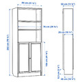 BILLY / OXBERG Bookcase with doors, brown walnut effect, 80x30x202 cm