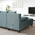 ANGSTA 3-seat sofa-bed, with chaise longue, turquoise