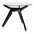 Dining Table Troy 90cm, transparent/black