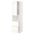 METOD / MAXIMERA Hi cab f micro w door/2 drawers, white/Vallstena white, 60x60x220 cm