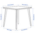 LISABO Table, black, 88x78 cm