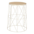 Side Table Bedside Table Rack, round, white