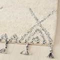 FINSVINGEL Rug, high pile, beige/black/handmade, 170x240 cm