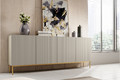 Four-Door Cabinet Nicole 200cm, cashmere, gold legs