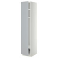 METOD High cabinet w shelves/wire basket, white/Veddinge grey, 40x60x200 cm