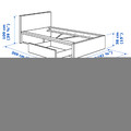 MALM Bed frame, high, with 2 bed drawers, white stained oak veneer, Leirsund, 90x200 cm