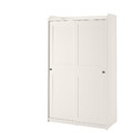 HAUGA Wardrobe with sliding doors, white, 118x55x199 cm