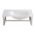 Glass Wall-Mounted Basin GoodHome Tapti 45x26cm, white