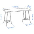 LAGKAPTEN / TILLSLAG Desk, white/green, 140x60 cm