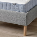 TÄRNKULLEN Upholstered bed frame, Tibbleby beige/grey/Luröy, 140x200 cm