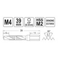 Yato Drill and Tap Bit M4 Hex