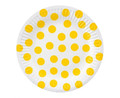 Paper Plates Dots 18cm 6pcs, yellow