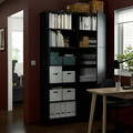 BESTÅ Storage combination with doors, black-brown, Lappviken/Stubbarp black-brown, 120x42x202 cm