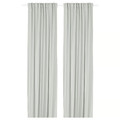 GINSTMOTT Curtains, 1 pair, white/with heading tape, 145x300 cm