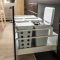 HÅLLBAR Waste sorting solution, for METOD kitchen drawer ventilated, light grey, 42 l