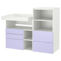 SMÅSTAD / PLATSA Changing table, white lilac/with bookcase, 150x79x123 cm