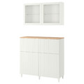 BESTÅ Storage combination w doors/drawers, white/Sutterviken/Kabbarp white clear glass, 120x42x240 cm