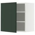 METOD Wall cabinet with shelves, white/Havstorp deep green, 60x60 cm