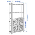 IVAR Shelving unit with doors, pine, 89x30x179 cm
