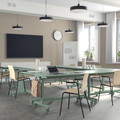 MITTZON Foldable table with castors, green, 140x70 cm