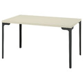 SKÅLSTA Table, light grey-beige/straight black-grey, 140x80 cm
