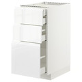 METOD / MAXIMERA Base cb 3 frnts/2 low/1 md/1 hi drw, white, Voxtorp high-gloss/white, 40x60 cm
