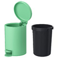 GANSJÖN Waste bin, light green, 3 l