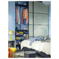 SKYTTA / BOAXEL Reach-in wardrobe with sliding door, black metal/Mehamn light green, 202x65x205 cm