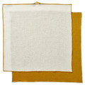 SANDABBORRE Tea towel, white/dark yellow, 50x50 cm
