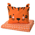 NATTHÄGER Duvet cover and pillowcase, orange/tiger, 150x200/50x60 cm