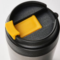 ENVÄLDIG Insulated travel mug, stainless steel/black, 35 cl