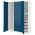 PAX / FYRUDDEN Wardrobe combination, white/blue, 150x58x201 cm
