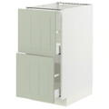 METOD / MAXIMERA Base cb 2 fronts/2 high drawers, white/Stensund light green, 40x60 cm