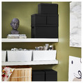 TJENA Storage box with lid, black, 18x25x15 cm