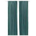 SANELA Curtains, 1 pair, dark grey-turquoise, 140x300 cm
