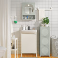IVÖSJÖN Mirror cabinet with 1 door, green, 44x15x59 cm