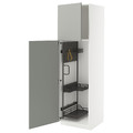 METOD High cabinet with cleaning interior, white/Havstorp light grey, 60x60x200 cm